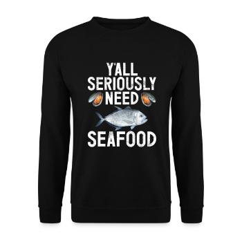 Seafood Lover Gift - Unisex Sweatshirt - black - Front - Alina (178cm) & Michal (187cm)