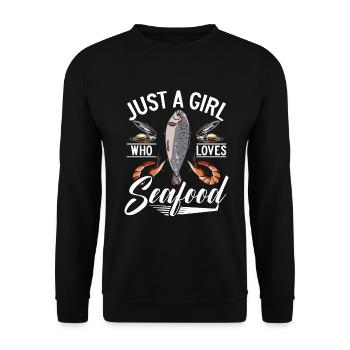 Seafood Lover Gift - Unisex Pullover - Schwarz - Vorne - Alina (178cm) & Michal (187cm)