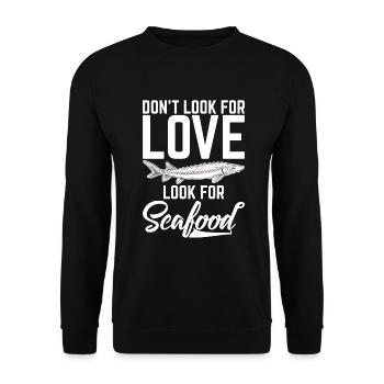 Seafood Lover Gift - Unisex Sweatshirt - black - Front - Alina (178cm) & Michal (187cm)
