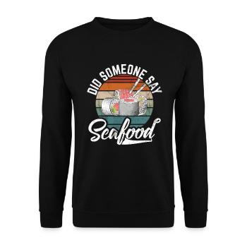 Seafood Lover Gift - Unisex Sweatshirt - black - Front - Alina (178cm) & Michal (187cm)
