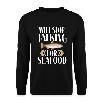 Seafood Lover Gift - Unisex Sweatshirt - black - Front - Alina (178cm) & Michal (187cm)