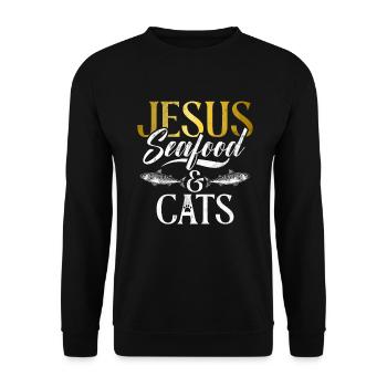 Seafood Lover Gift - Unisex Sweatshirt - black - Front - Alina (178cm) & Michal (187cm)