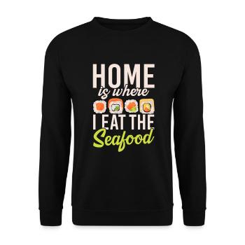 Seafood Lover Gift - Unisex Sweatshirt - black - Front - Alina (178cm) & Michal (187cm)