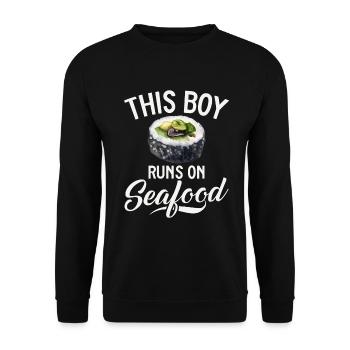 Seafood Lover Gift - Unisex Pullover - Schwarz - Vorne - Alina (178cm) & Michal (187cm)