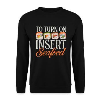 Seafood Lover Gift - Unisex Pullover - Schwarz - Vorne - Alina (178cm) & Michal (187cm)