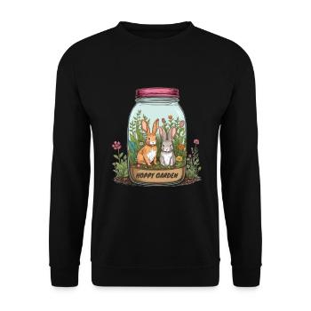 Hoppy Garden - Unisex Sweatshirt - black - Front - Alina (178cm) & Michal (187cm)