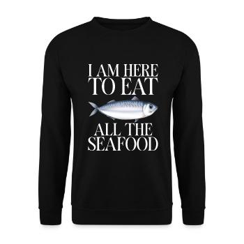 Seafood Lover Gift - Unisex Sweatshirt - black - Front - Alina (178cm) & Michal (187cm)