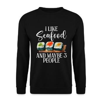Seafood Lover Gift - Unisex Sweatshirt - black - Front - Alina (178cm) & Michal (187cm)