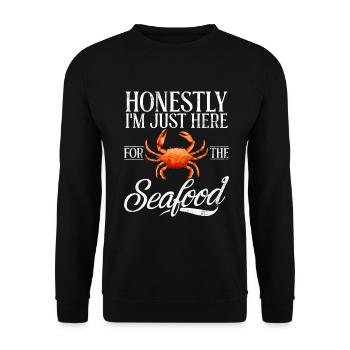 Seafood Lover Gift - Unisex Sweatshirt - black - Front - Alina (178cm) & Michal (187cm)