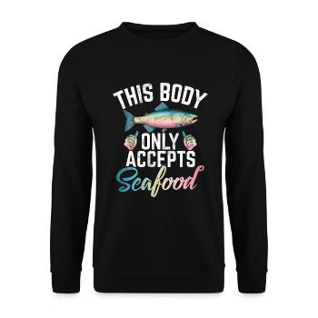 Seafood Lover Gift - Unisex Sweatshirt - black - Front - Alina (178cm) & Michal (187cm)