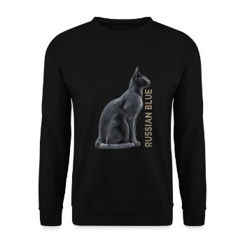 Russian blue - Unisex Sweatshirt - black - Front - Alina (178cm) & Michal (187cm)