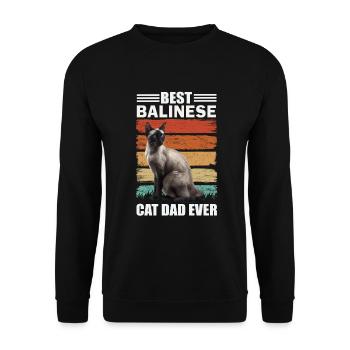 Papa chat balinais - Sweat-shirt Unisexe - noir - Devant - Alina (178cm) & Michal (187cm)