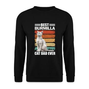 Burmilla Papa Cat - Sweat-shirt Unisexe - noir - Devant - Alina (178cm) & Michal (187cm)