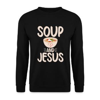 Soup Lovers Gifts - Unisex Sweatshirt - black - Front - Alina (178cm) & Michal (187cm)