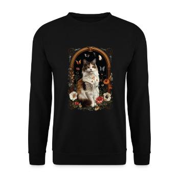 Turkish Van Cat - Unisex Sweatshirt - black - Front - Alina (178cm) & Michal (187cm)