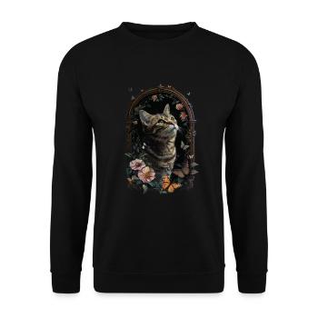 American Shorthair Cat - Unisex Sweatshirt - black - Front - Alina (178cm) & Michal (187cm)