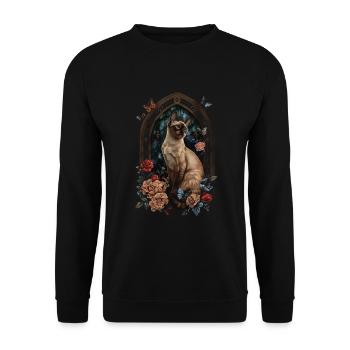 Chat birman - Sweat-shirt Unisexe - noir - Devant - Alina (178cm) & Michal (187cm)