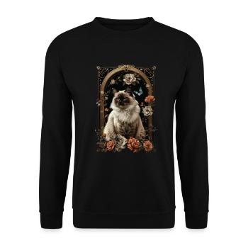 Chat birman - Sweat-shirt Unisexe - noir - Devant - Alina (178cm) & Michal (187cm)