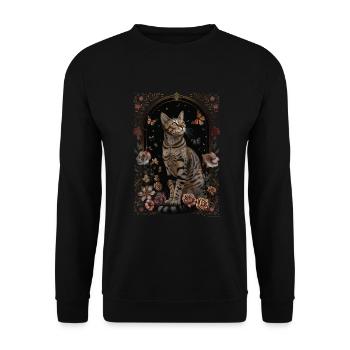 Chat Mau égyptien - Sweat-shirt Unisexe - noir - Devant - Alina (178cm) & Michal (187cm)