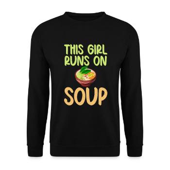 Soup Lovers Gifts - Unisex Sweatshirt - black - Front - Alina (178cm) & Michal (187cm)