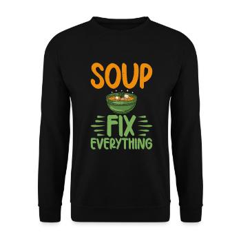 Soup Lovers Gifts - Unisex Sweatshirt - black - Front - Alina (178cm) & Michal (187cm)