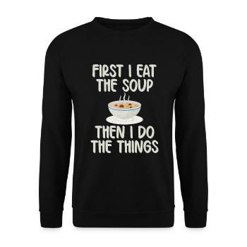 Soup Lovers Gifts - Unisex Sweatshirt - black - Front - Alina (178cm) & Michal (187cm)