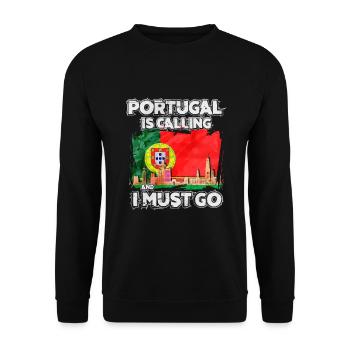 Portugal - Sweat-shirt Unisexe - noir - Devant - Alina (178cm) & Michal (187cm)