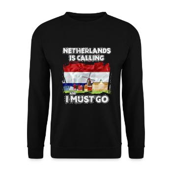 Netherlands - Unisex Sweatshirt - black - Front - Alina (178cm) & Michal (187cm)