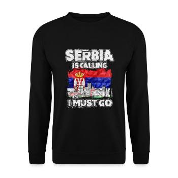 Serbia - Unisex Sweatshirt - black - Front - Alina (178cm) & Michal (187cm)