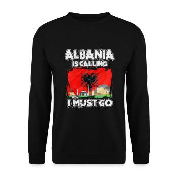 Albania - Unisex Sweatshirt - black - Front - Alina (178cm) & Michal (187cm)
