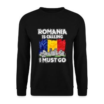 Romania - Unisex Sweatshirt - black - Front - Alina (178cm) & Michal (187cm)