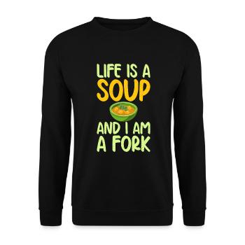 Soup Lovers Gifts - Unisex Sweatshirt - black - Front - Alina (178cm) & Michal (187cm)