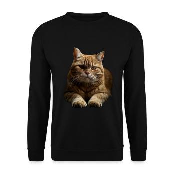 European Shorthair - Unisex Sweatshirt - black - Front - Alina (178cm) & Michal (187cm)