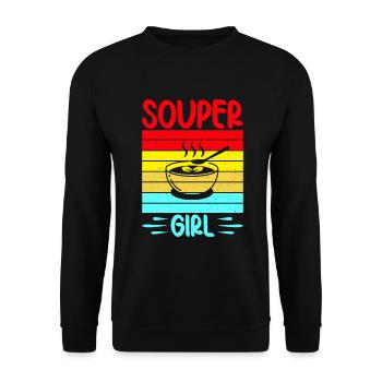 Soup Lovers Gifts - Unisex Sweatshirt - black - Front - Alina (178cm) & Michal (187cm)