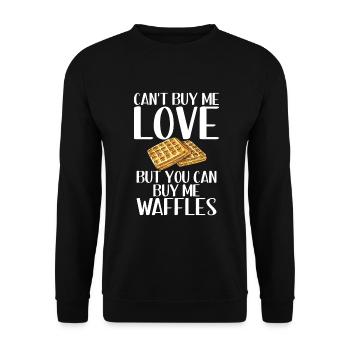 Waffle Lover Gifts - Unisex Sweatshirt - black - Front - Alina (178cm) & Michal (187cm)