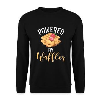 Waffle Lover Gifts - Unisex Sweatshirt - black - Front - Alina (178cm) & Michal (187cm)