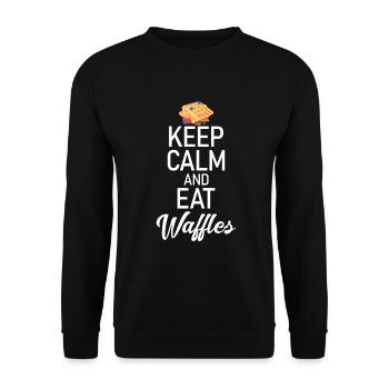 Waffle Lover Gifts - Unisex Sweatshirt - black - Front - Alina (178cm) & Michal (187cm)