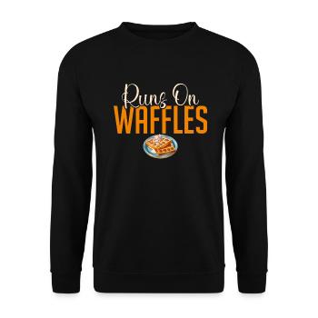 Waffle Lover Gifts - Unisex Sweatshirt - black - Front - Alina (178cm) & Michal (187cm)