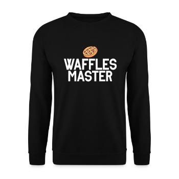 Waffle Lover Gifts - Unisex Sweatshirt - black - Front - Alina (178cm) & Michal (187cm)