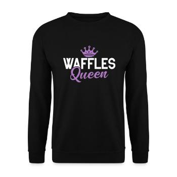 Waffle Lover Gifts - Unisex Sweatshirt - black - Front - Alina (178cm) & Michal (187cm)