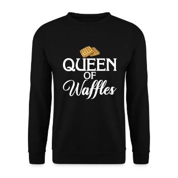 Waffle Lover Gifts - Unisex Sweatshirt - black - Front - Alina (178cm) & Michal (187cm)