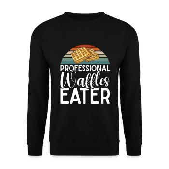 Waffle Lover Gifts - Unisex Sweatshirt - black - Front - Alina (178cm) & Michal (187cm)