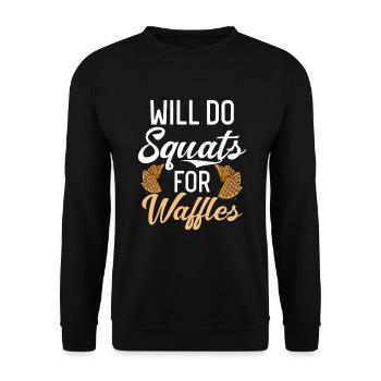Waffle Lover Gifts - Unisex Sweatshirt - black - Front - Alina (178cm) & Michal (187cm)