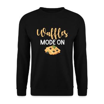 Waffle Lover Gifts - Unisex Sweatshirt - black - Front - Alina (178cm) & Michal (187cm)