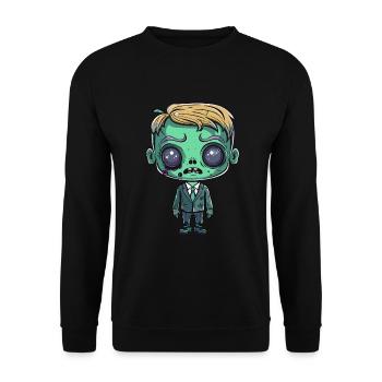 Verkäufer Halloween - Unisex Pullover - Schwarz - Vorne - Alina (178cm) & Michal (187cm)