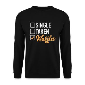 Waffle Lover Gifts - Unisex Sweatshirt - black - Front - Alina (178cm) & Michal (187cm)