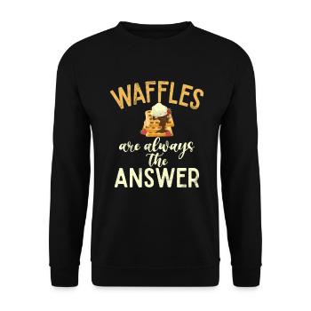 Waffle Lover Gifts - Unisex Sweatshirt - black - Front - Alina (178cm) & Michal (187cm)