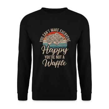 Waffle Lover Gifts - Unisex Sweatshirt - black - Front - Alina (178cm) & Michal (187cm)