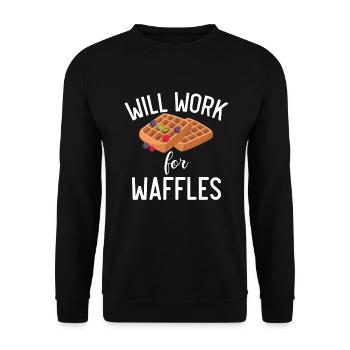 Waffle Lover Gifts - Unisex Sweatshirt - black - Front - Alina (178cm) & Michal (187cm)
