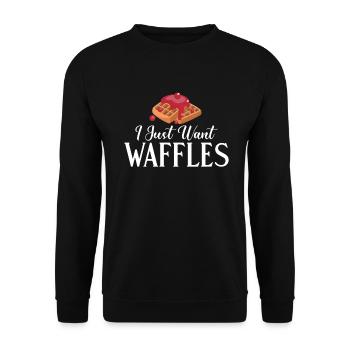 Waffle Lover Gifts - Unisex Sweatshirt - black - Front - Alina (178cm) & Michal (187cm)